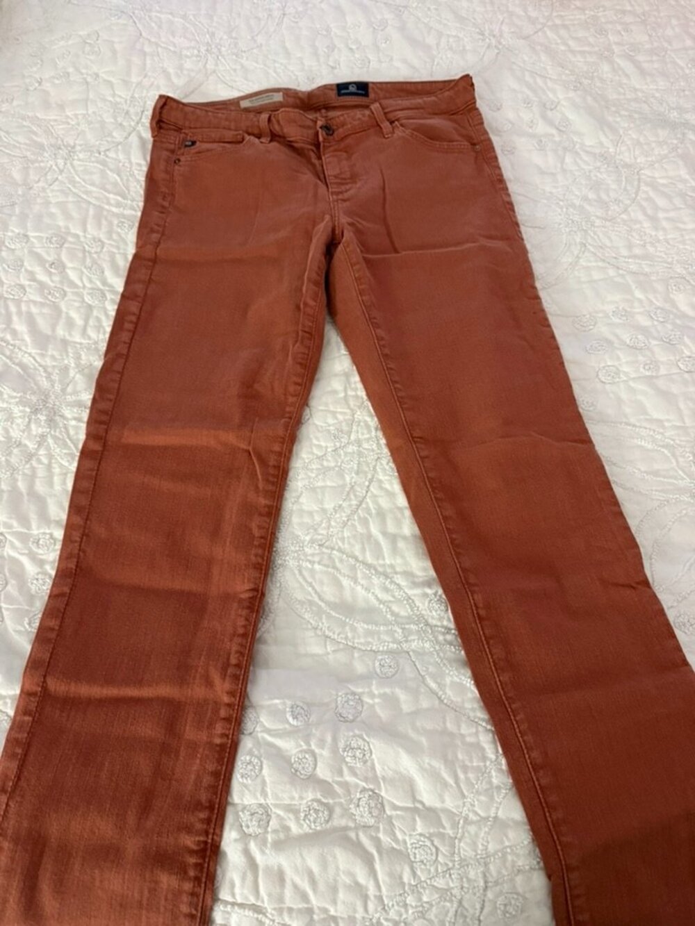 AG Adriano Goldschmied Skinny Jeans 28R Terracotta Rust Made in USA